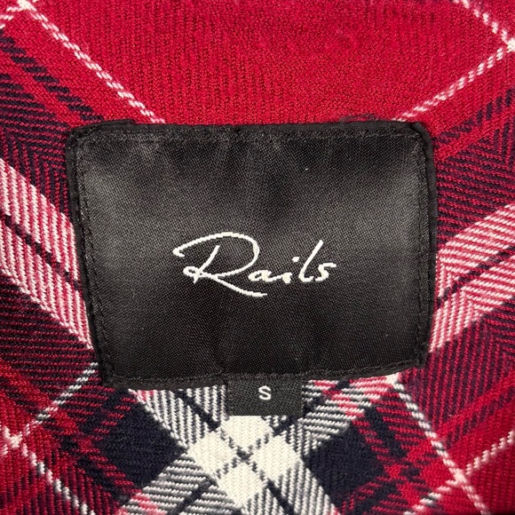 RAILS Hunter Cranberry Ink Red Black and White Button Up Flannel Shirt - S - Picture 5 of 7
